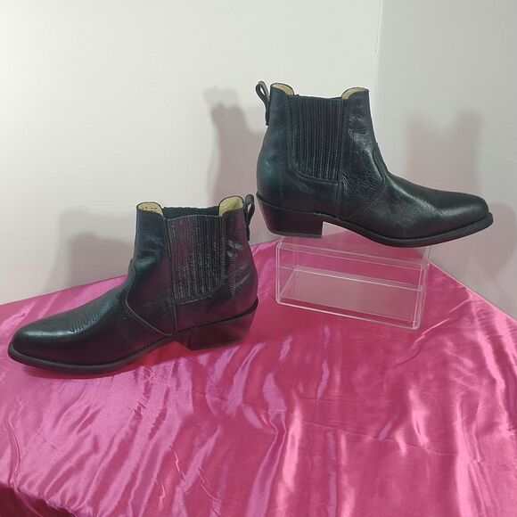 Durango Western Cowboy Chelsea Ankle Boots Mens 12 EE Black Leather - Picture 3 of 10